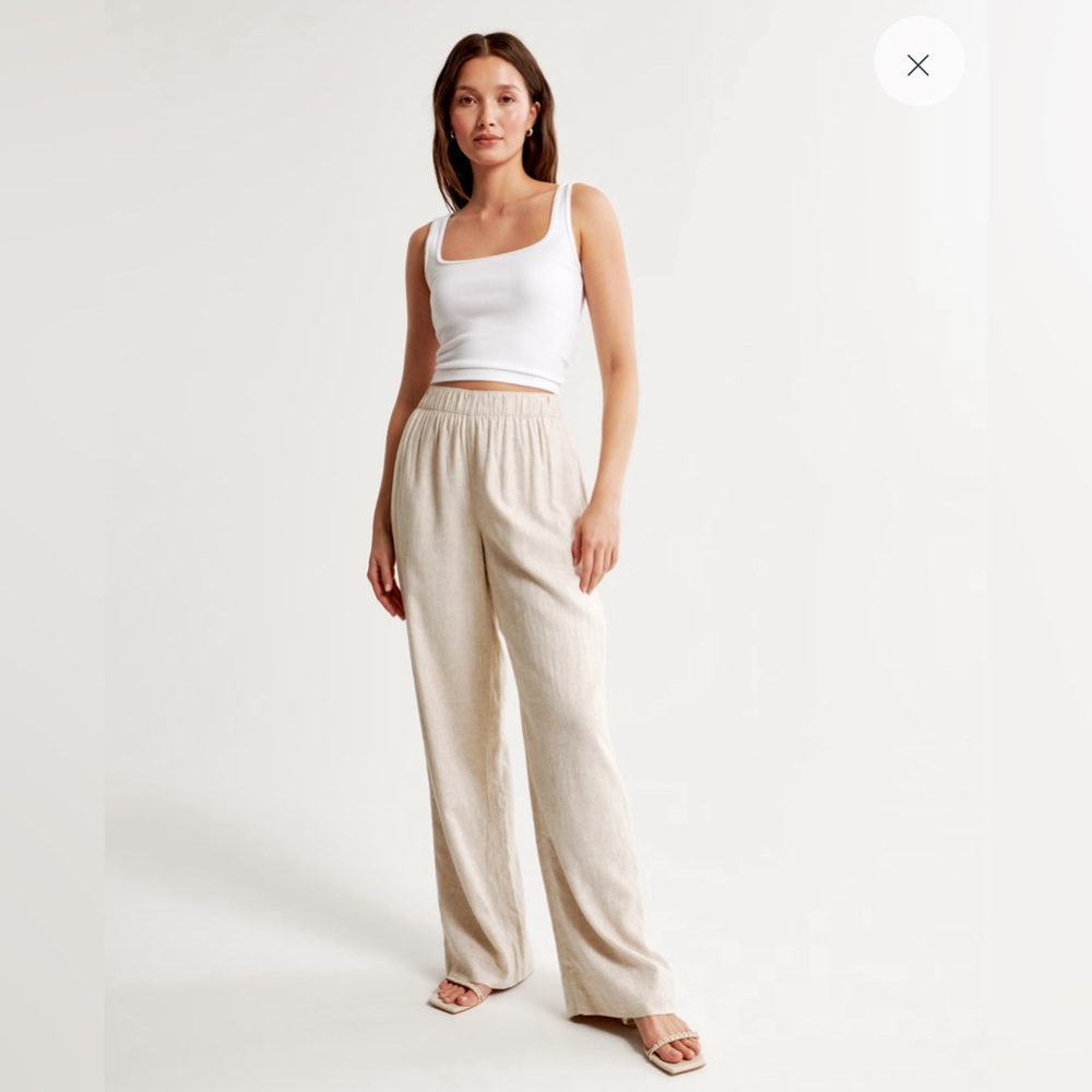 Abercrombie Linen-Blend Pull-On Pant